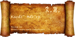 Kazó Márk névjegykártya