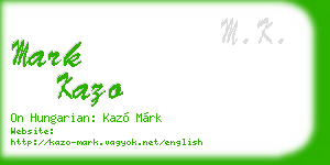 mark kazo business card